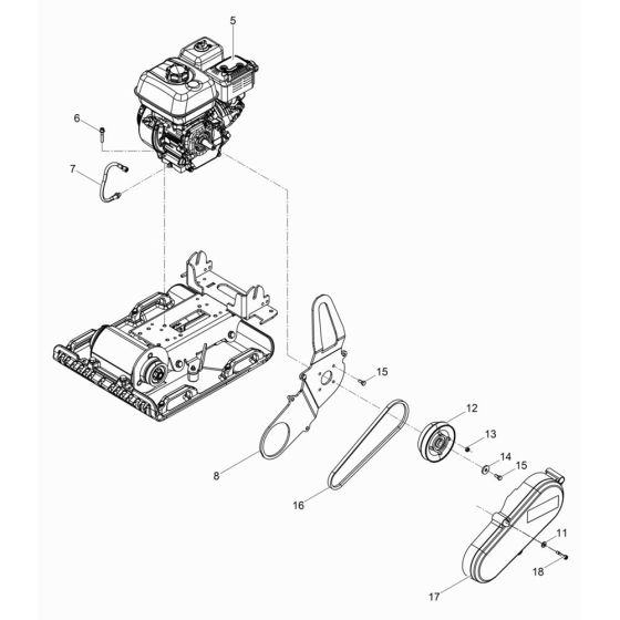 Drive Assembly for Wacker VP1550Aw Compactor