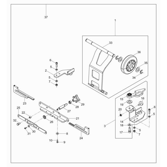 Wheel Assembly for Wacker VP1550Aw Compactor