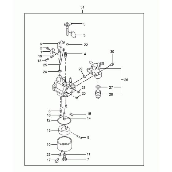 Carburettor Assembly for Wacker VP1550R Compactor