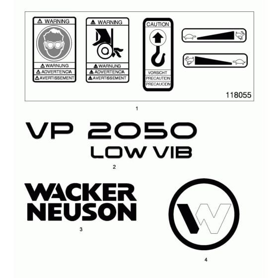 Decals for Wacker VP2050 Compactor