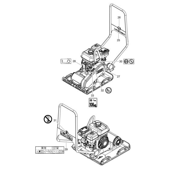 Decals for Wacker VP2050A Compactor