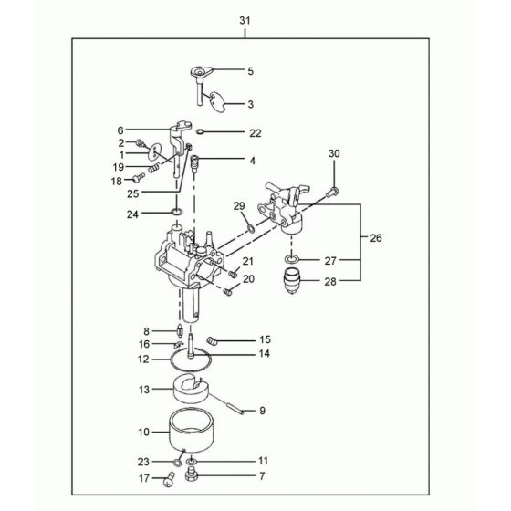 Carburettor Assembly for Wacker VP2050R Compactor