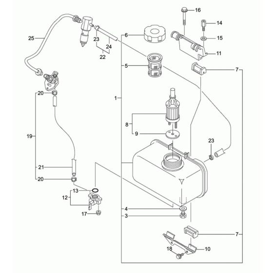 Fuel Tank Assembly for Wacker VP2050Y Compactor