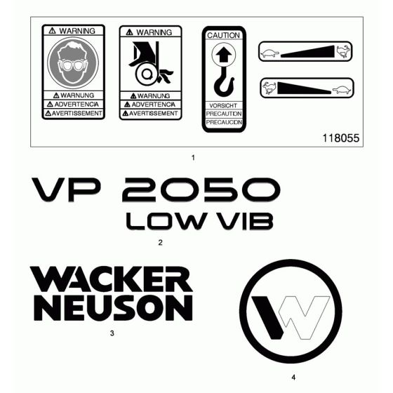 Decals for Wacker VP2050Y Compactor