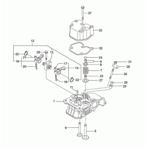 Cylinder Head Assembly for Wacker VP2050Y Compactor