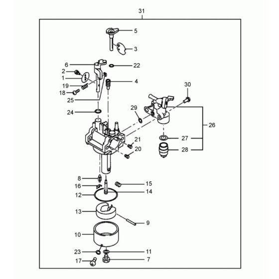 Carburettor Assembly for Wacker VP50X Compactor