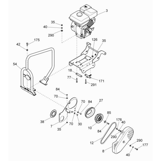 Drive Assembly for Wacker VP60X Compactor