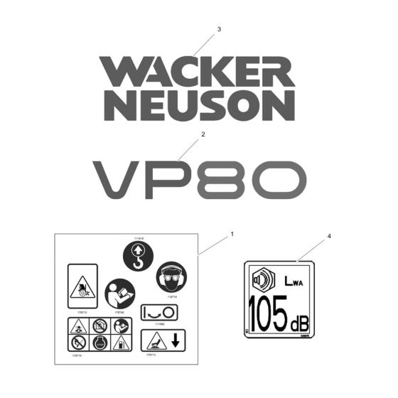 Decals for Wacker VP80G Compactor