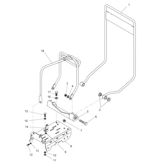 Guide Handle Assembly for Wacker VPA1340 Compactor