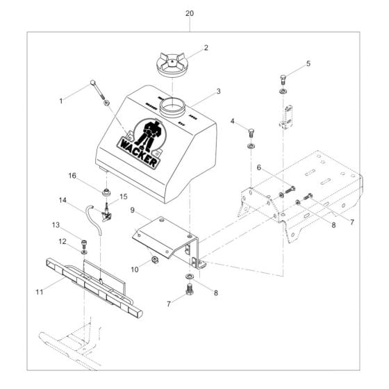 Water System Assembly for Wacker VPA1340 Compactor