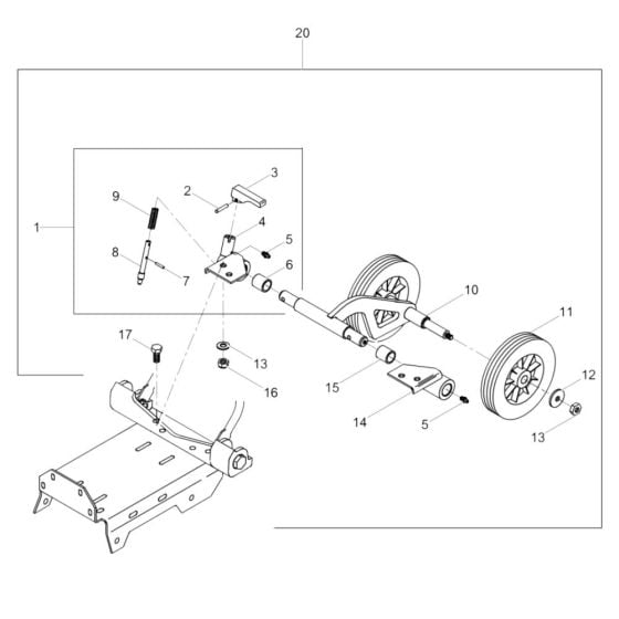 Wheel Assembly for Wacker VPA1340 Compactor