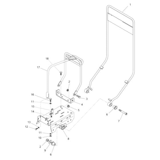 Guide Handle Assembly for Wacker VPA1350 Compactor