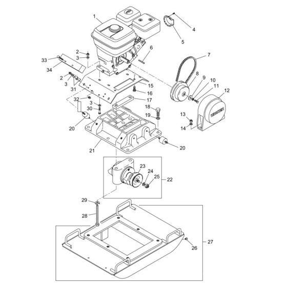 Baseplate Assembly for Wacker VPG165A Compactor