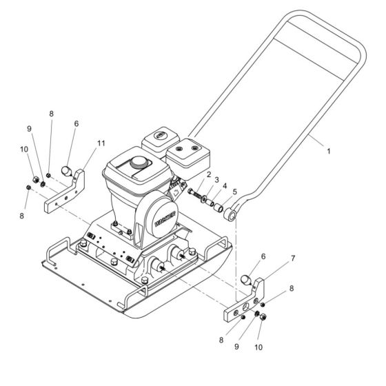 Guide Handle Assembly for Wacker VPG165A Compactor