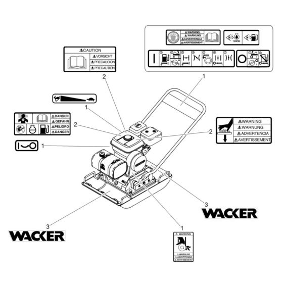 Decals for Wacker VPG165A Compactor