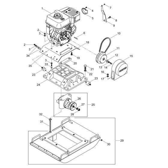 Baseplate Assembly for Wacker VPG165V Compactor