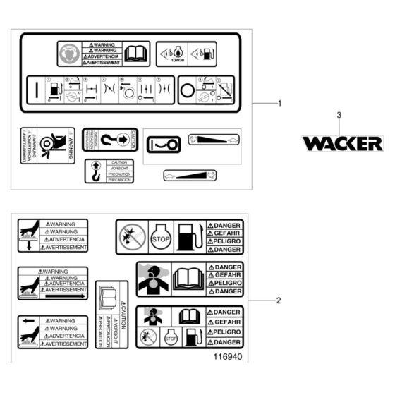 Decals for Wacker VPG165V Compactor