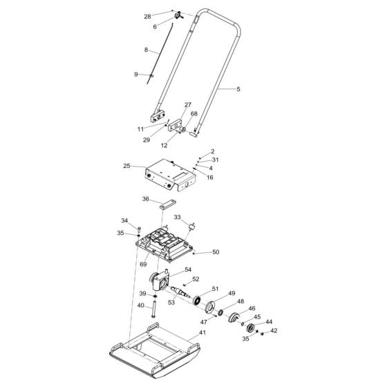 Baseplate Assembly for Wacker VPH70 Compactor