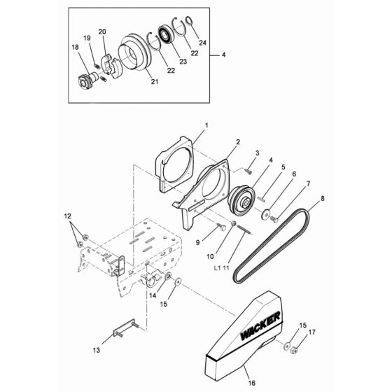 Drive Assembly for Wacker VPX1740 Compactor