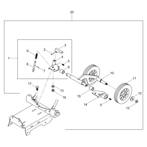 Wheel Assembly for Wacker VPX1740 Compactor