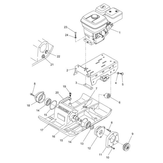 Baseplate Assembly for Wacker VPX1750 Compactor