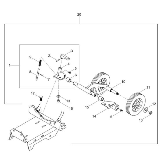 Wheel Assembly for Wacker VPX1750 Compactor