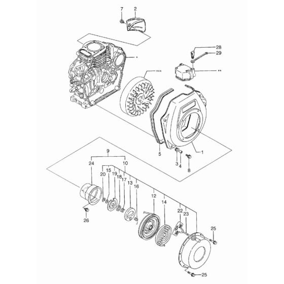 Starter Assembly for Wacker VPY1740 Compactor