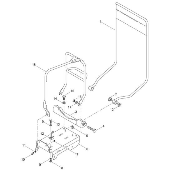 Guide Handle Assembly for Wacker VPY1740 Compactor