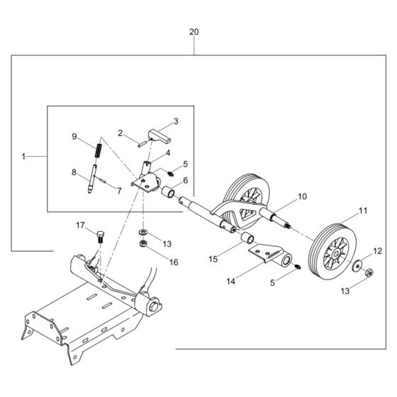 Wheel Assembly for Wacker VPY1740 Compactor