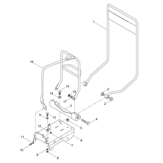 Guide Handle Assembly for Wacker VPY1750 Compactor