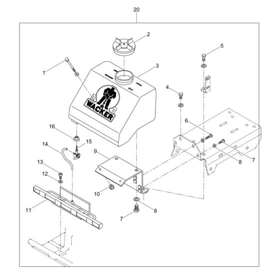 Water System Assembly for Wacker VPY1750 Compactor