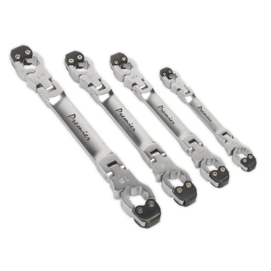 Brake Pipe Spanner Set 4pc Ratcheting Sealey Part No. VS0343