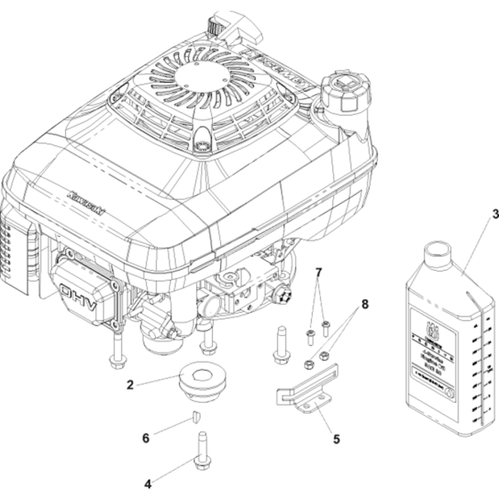 Engine-5 Assembly for Husqvarna W21 K Commercial Lawn Mower