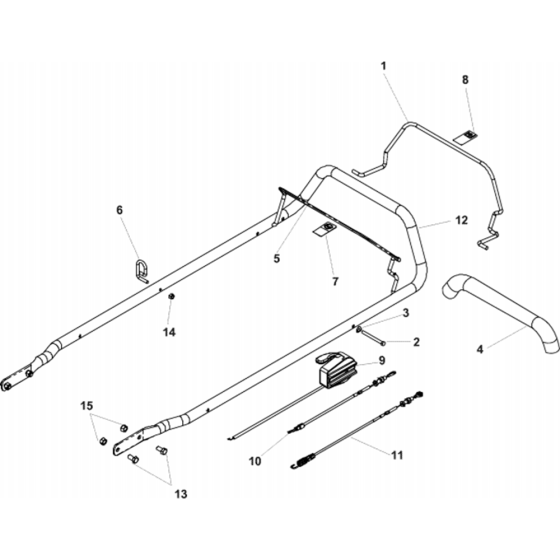 Handle and Controls-1 Assembly for Husqvarna W21 K Commercial Lawn Mower