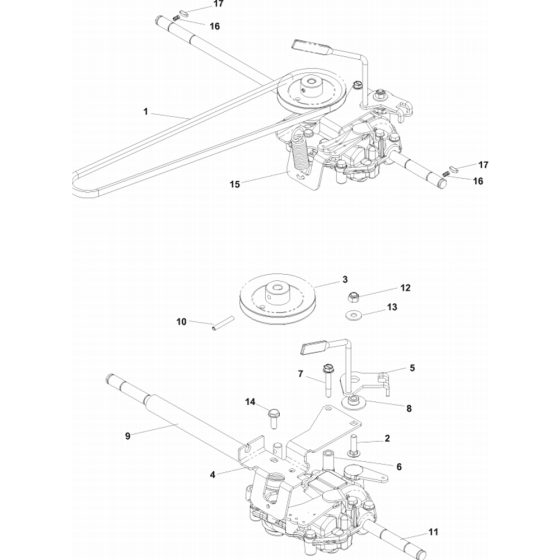 Transmission Assembly for Husqvarna W21 K Commercial Lawn Mower