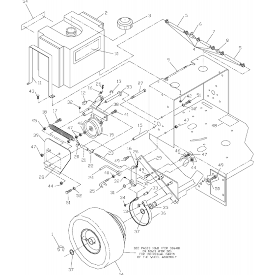 Wheel Drive & Axle 32",36" & 48" Models Assembly for Husqvarna W4815A Commercial Lawn Mower