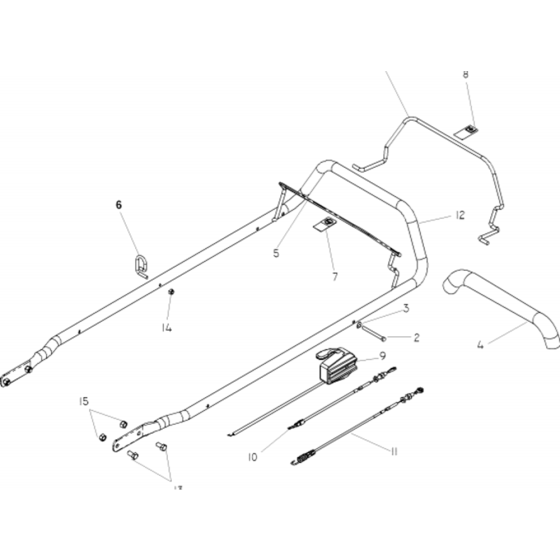 Handle and Controls Assembly for Husqvarna W53 Commercial Lawn Mower