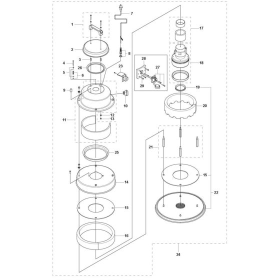 Motor Assembly for Husqvarna W 70 P Vacuum Cleaner