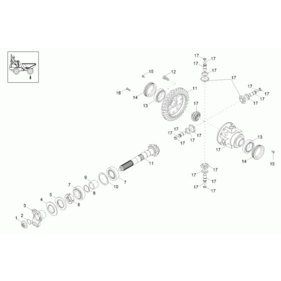 Differential Axle Assembly for Neuson 10001 Dumper