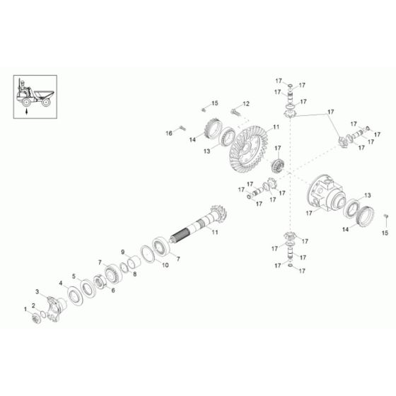 Differential Axle Assembly -1 for Neuson 10001 Dumper