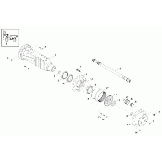 Axle Case, Wheel Hub Assembly -1 for Neuson 10001 Dumper