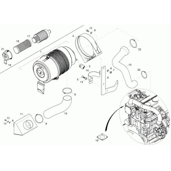 Air Cleaner Assembly for Neuson 10001 Dumper