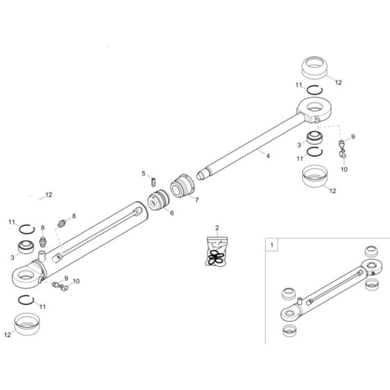 Steering Cylinder Assembly -1 for Neuson 10001 Dumper