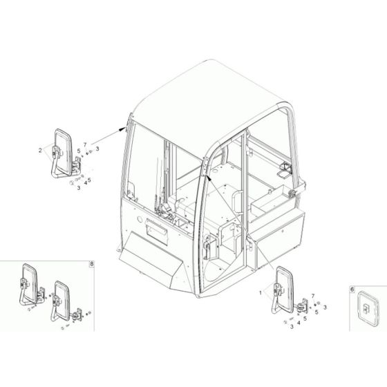 Mirror Assembly for Neuson 10001 Dumper