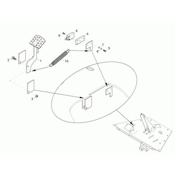 Clutch Pedal Assembly for Neuson 10001 Dumper