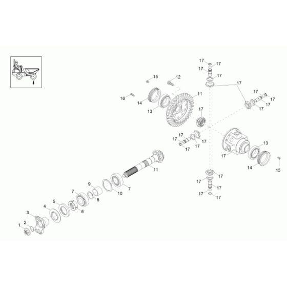 Differential Axle Assembly for Wacker 10001 Dumper