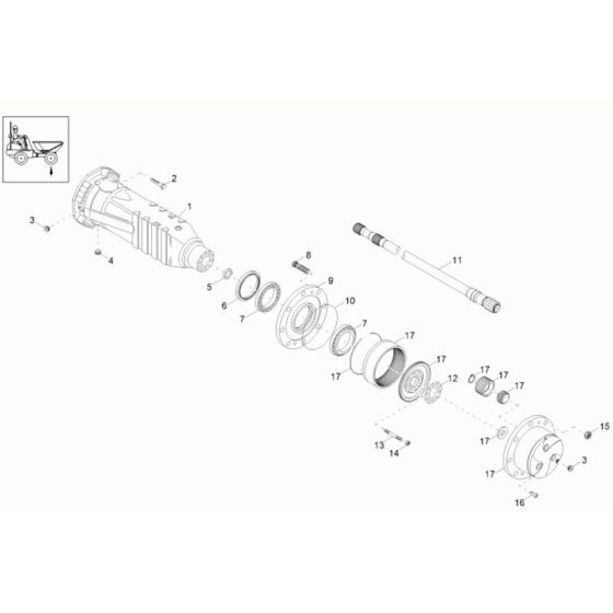 Axle Case, Wheel Hub Assembly for Wacker 10001 Dumper