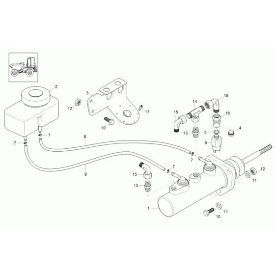 Brake Cylinder Assembly for Wacker 10001 Dumper