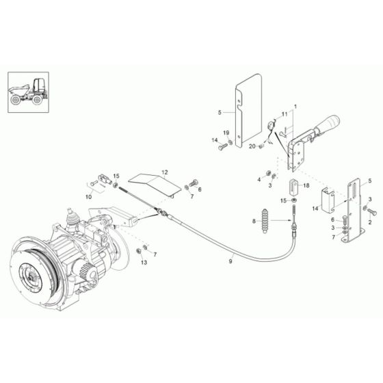 Hand Brake Assembly for Wacker 10001 Dumper