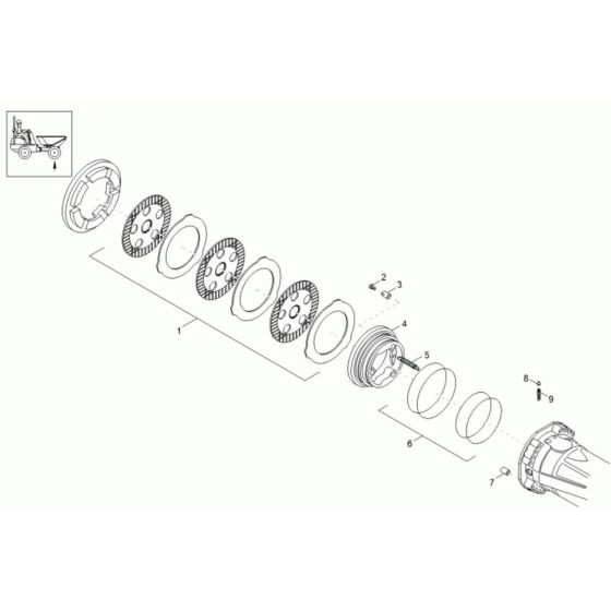 Brake Assembly for Wacker 10001 Dumper